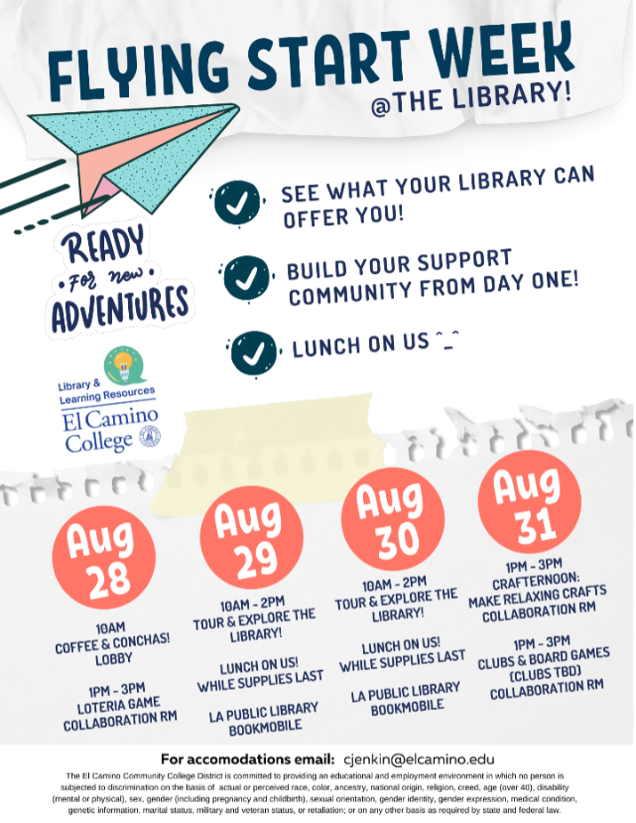 See what your library can offer you, build your support network from day one, lunch on us!