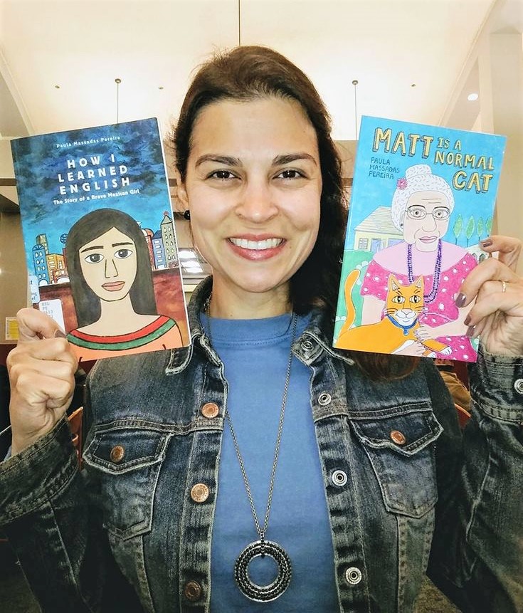 Author Paula Pereira with her two books